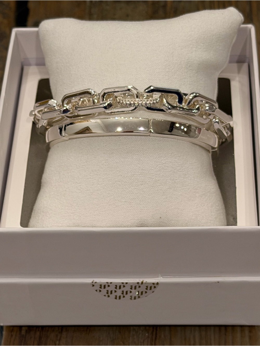 Bomb Party NWT! Gem Society Sterling Silver Chain & Cuff Bracelet Set